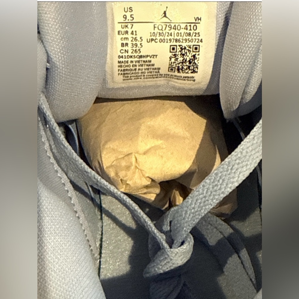 🆕 Air Jordan 4 RM Aluminum Blue Sneakers, Size 9.5 BNIB - Picture 6 of 8